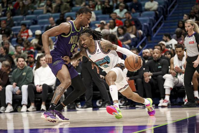 灰熊14分逆转横扫鹈鹕豪取40胜，莫兰特32+6携手贝恩30+9+8统治比赛