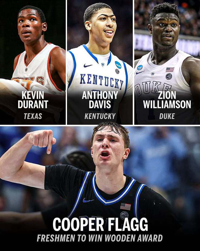 历史第4人！状元热门弗拉格斩获伍登奖，比肩杜兰特、浓眉和锡安