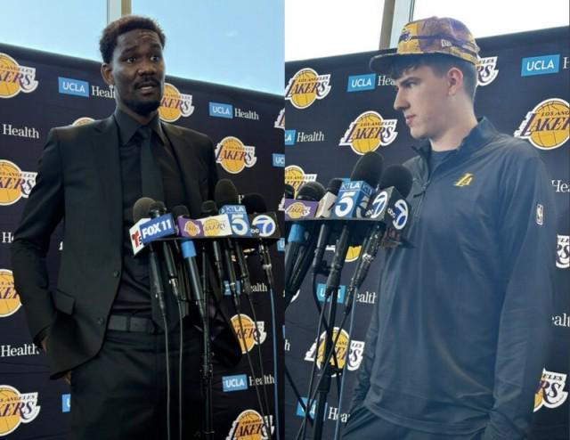 艾顿&拉拉维亚正式亮相湖人：渴望夺冠，盼与詹皇东契奇共创辉煌