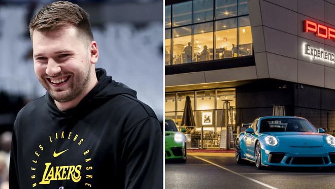 湖人训练备战季前赛 东契奇组织全队团建体验保时捷驾驶